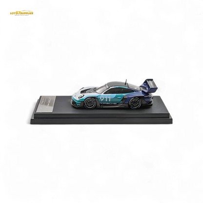 (Pre-Order) HKM Porsche 911 GT3 R Rennsport Blue-White 1:64