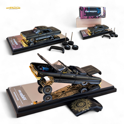 Fine Works64 Chevrolet Impala Lowrider Black Gold Livery 1:64