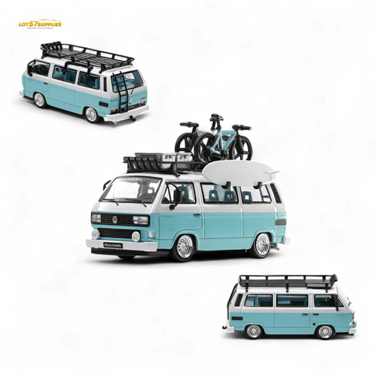 Mortal VW T3 Lowrider Van - Tiff Blue + White Double Color 1:64