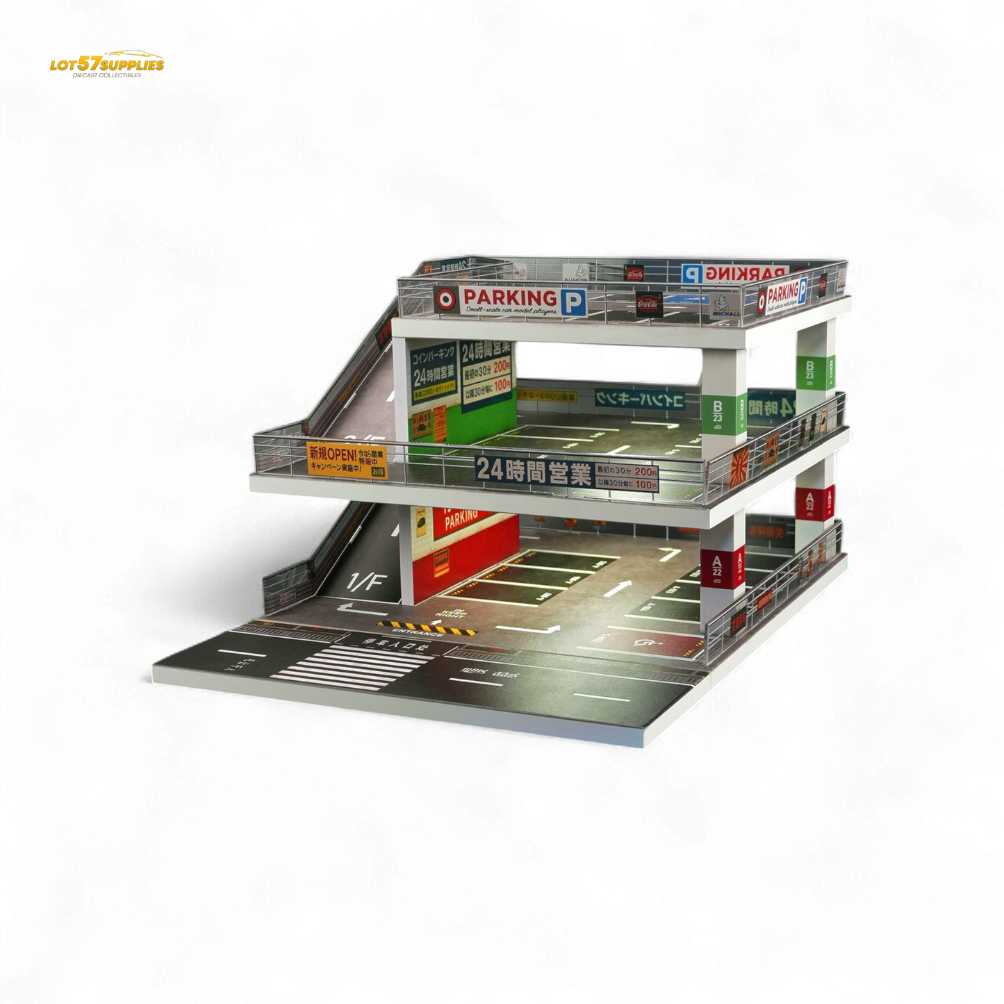 (Pre-Order) Shou Cang Jia Japanese Ramp Parking Lot - Dark Green 1:64