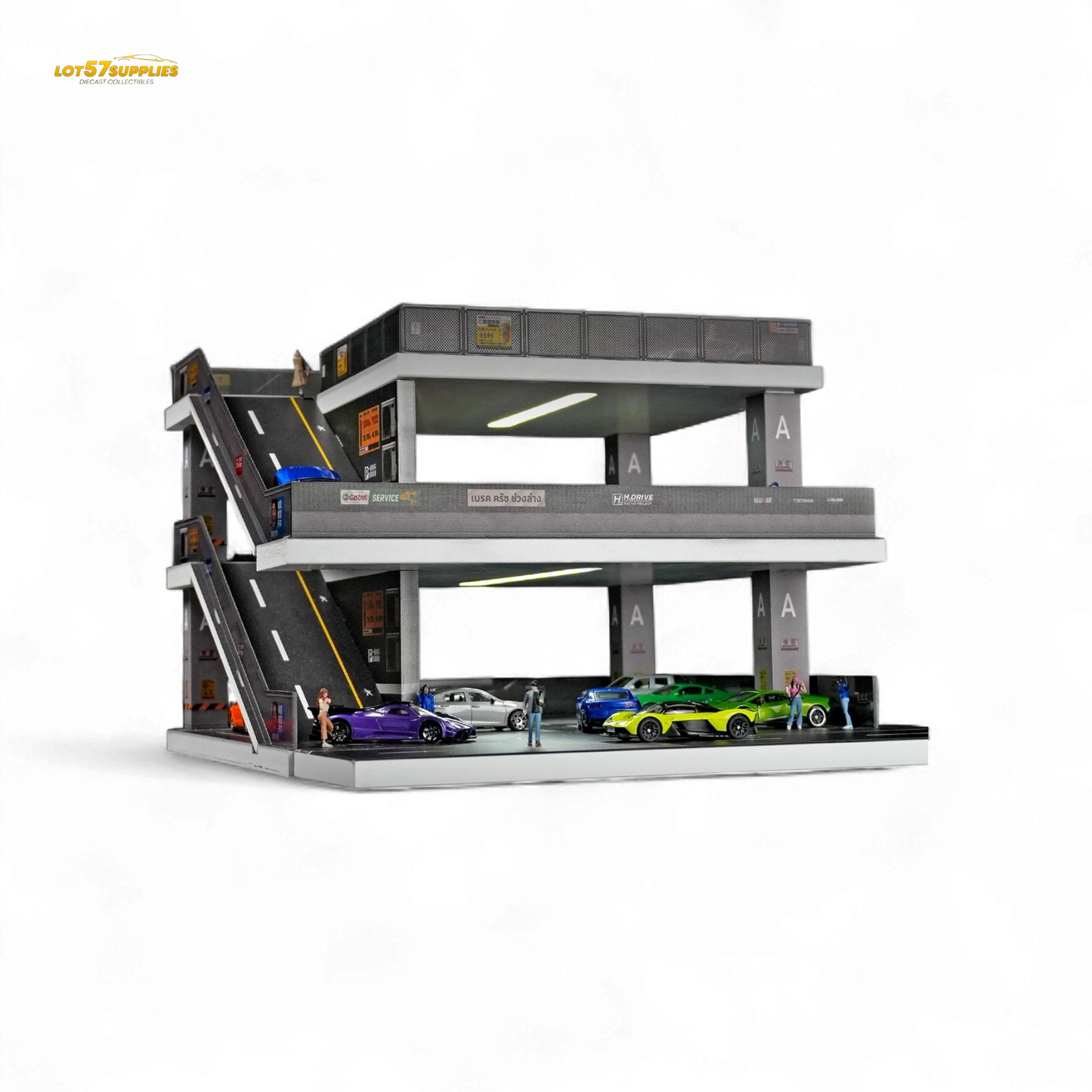 (Pre-Order) Shou Cang Jia Japanese Ramp Parking Lot - Light Gray 1:64