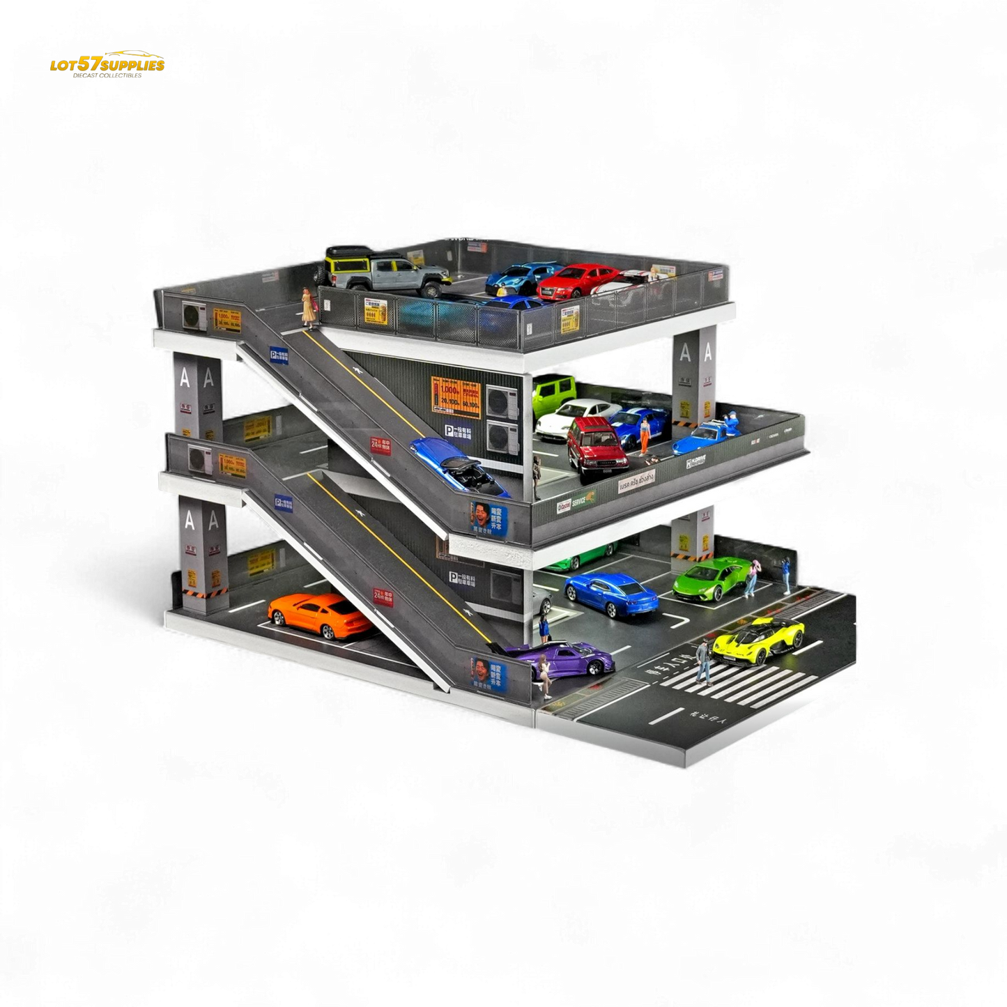 (Pre-Order) Shou Cang Jia Japanese Ramp Parking Lot - Light Gray 1:64