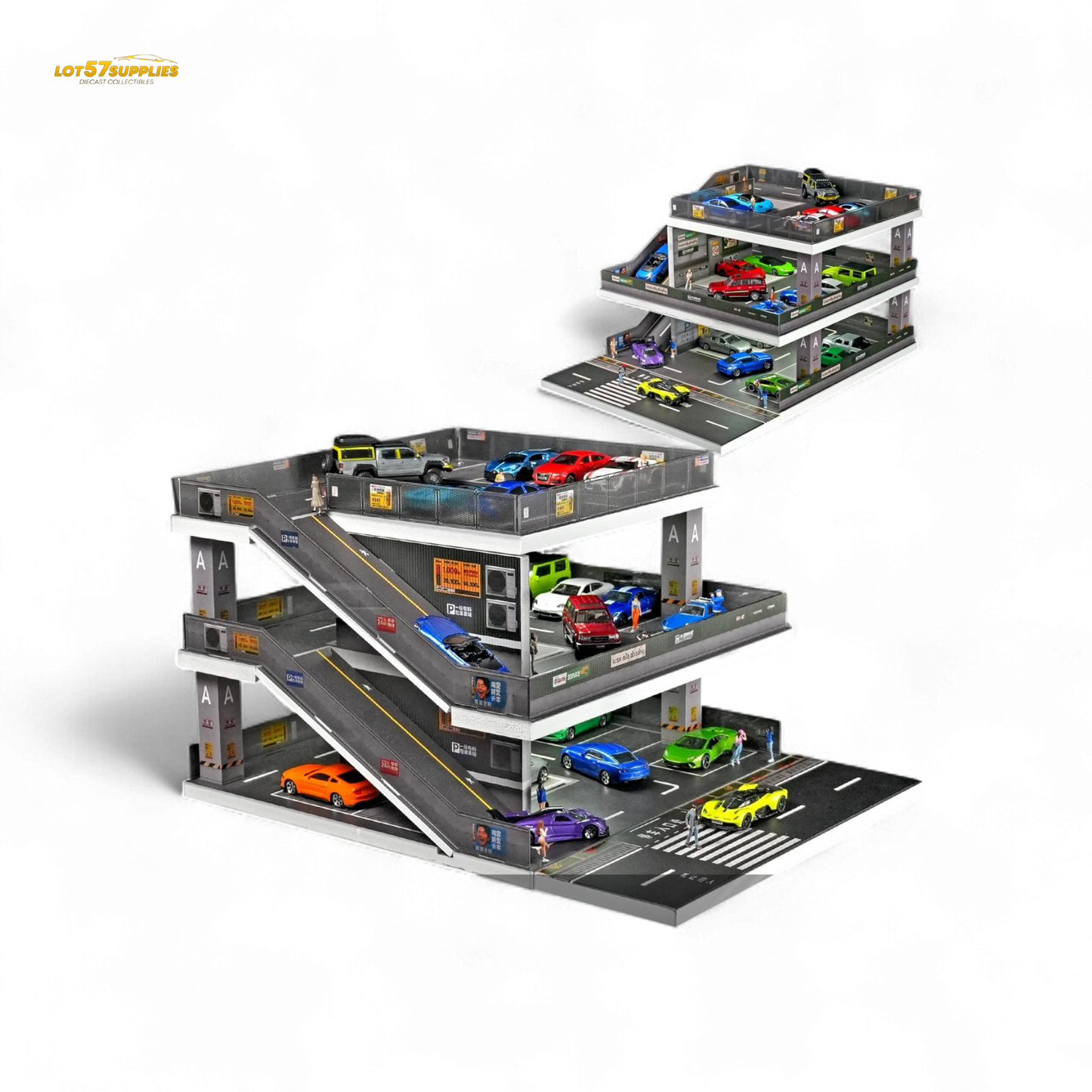 (Pre-Order) Shou Cang Jia Japanese Ramp Parking Lot - Light Gray 1:64