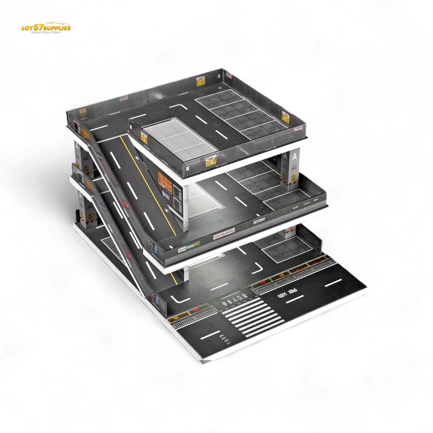 (Pre-Order) Shou Cang Jia Japanese Ramp Parking Lot - Light Gray 1:64