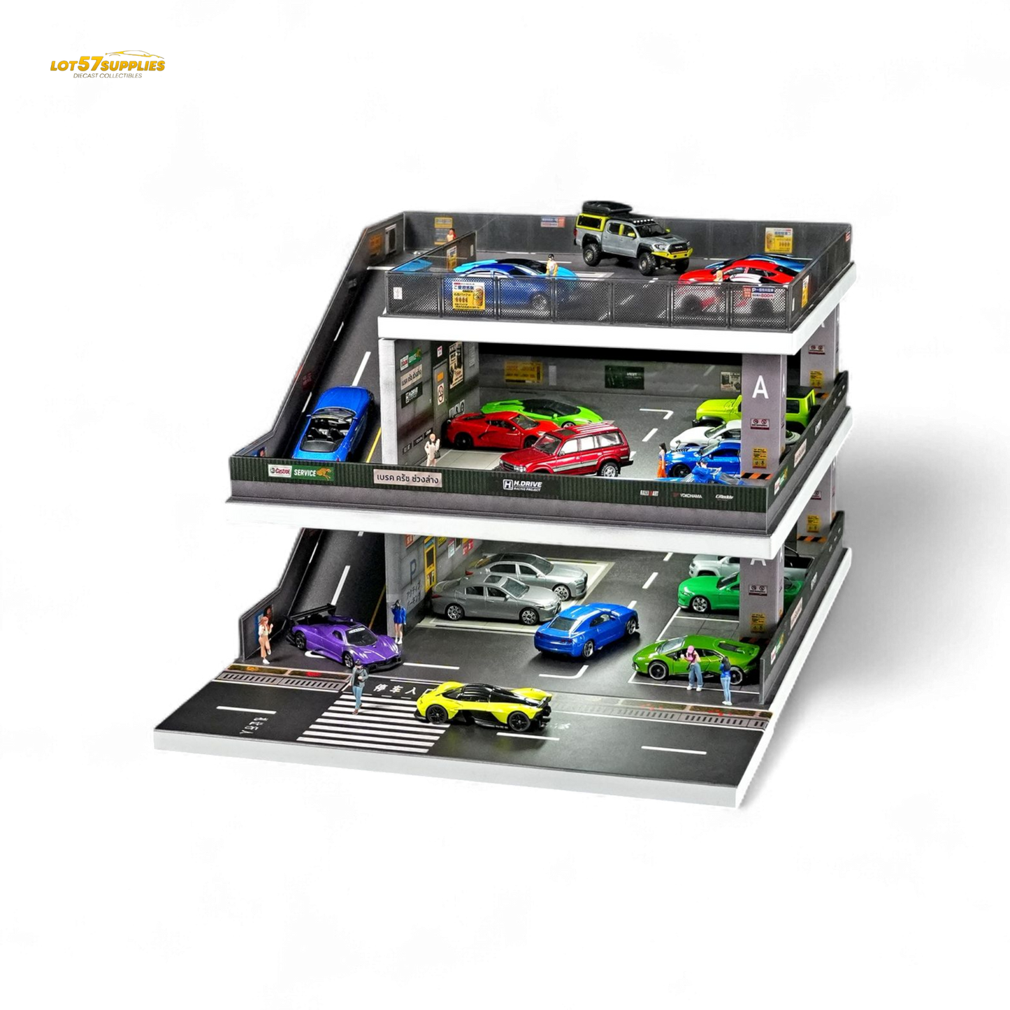 (Pre-Order) Shou Cang Jia Japanese Ramp Parking Lot - Light Gray 1:64