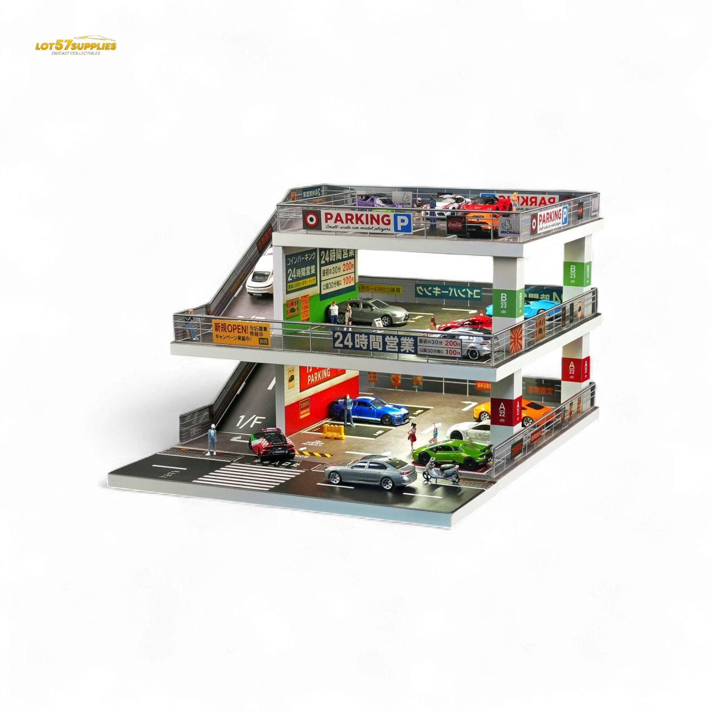 (Pre-Order) Shou Cang Jia Japanese Ramp Parking Lot - Dark Green 1:64