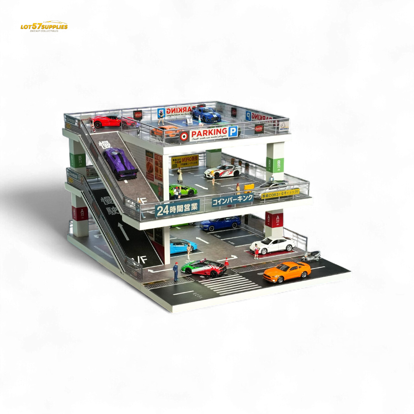 (Pre-Order) Shou Cang Jia Japanese Ramp Parking Lot - Dark Green 1:64