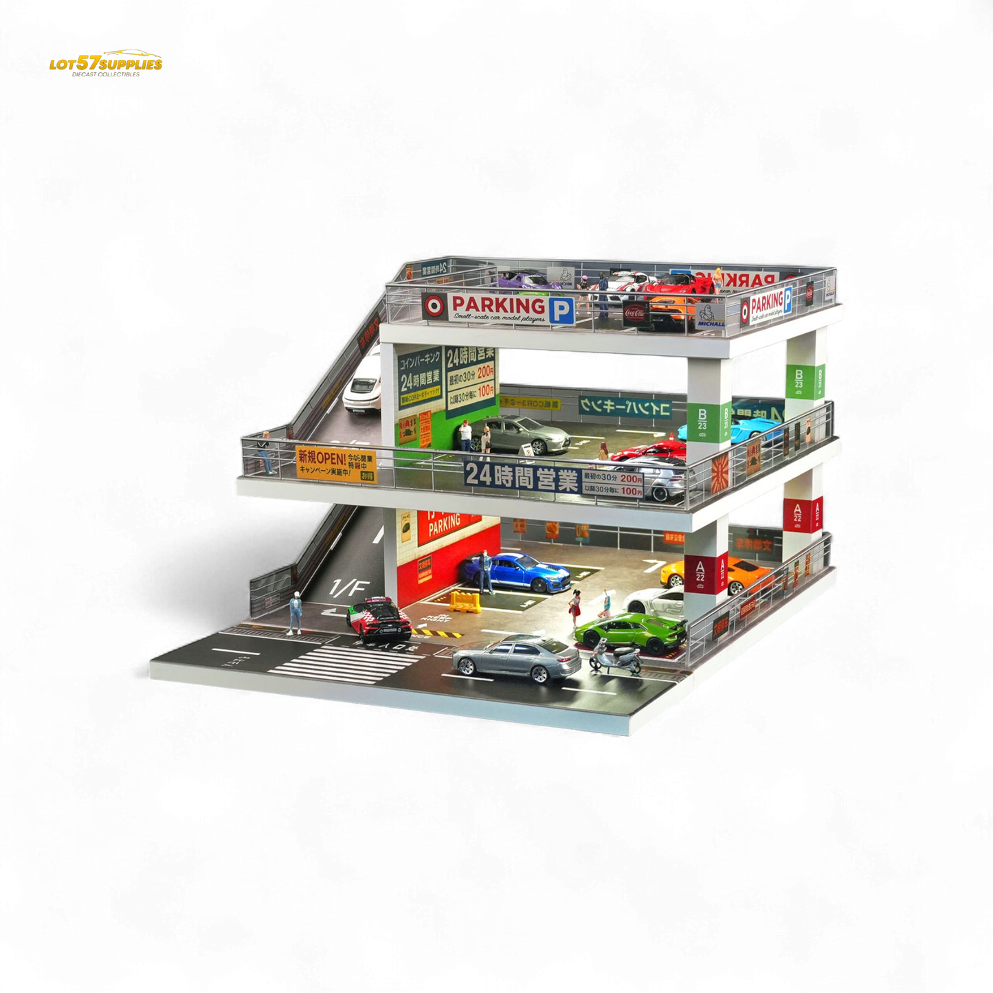 (Pre-Order) Shou Cang Jia Japanese Ramp Parking Lot - Dark Green 1:64