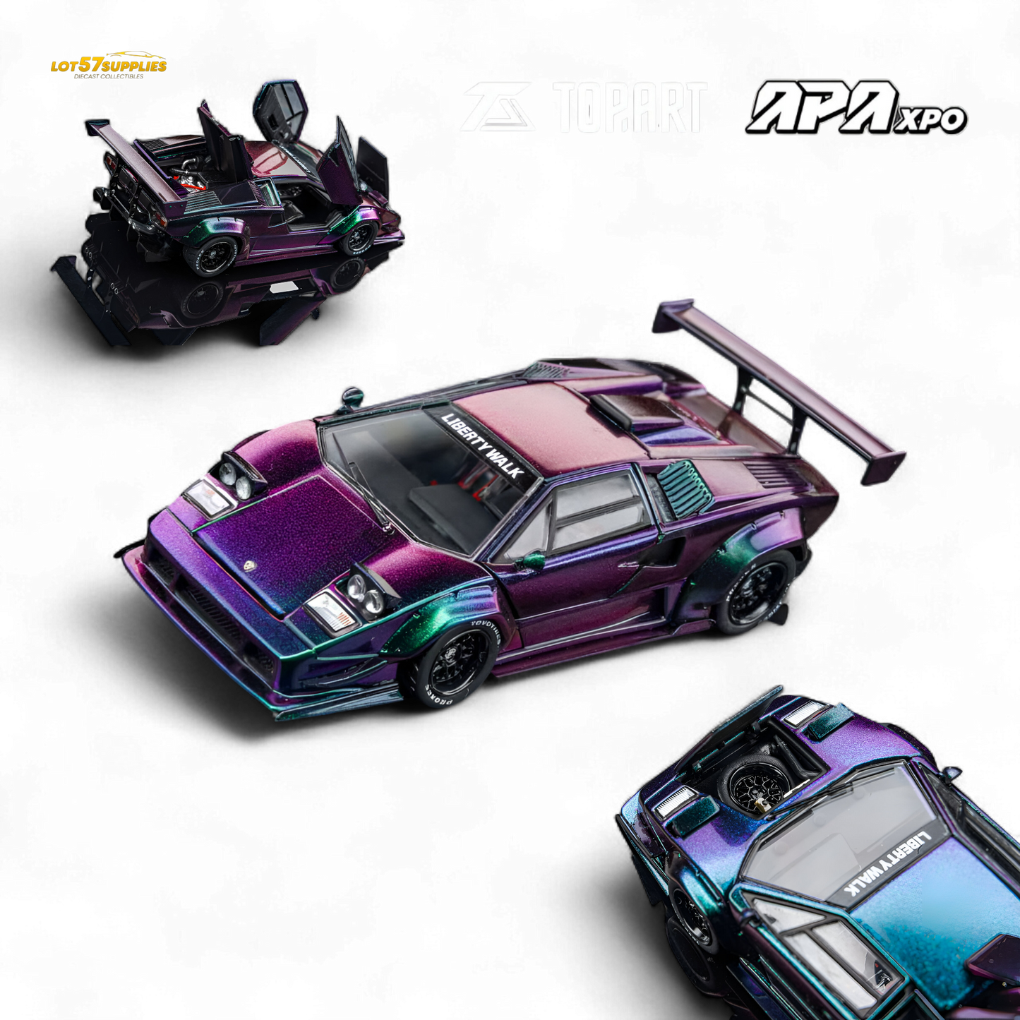 TOPART Lamborghini Countach Liberty Walk Chameleon 1:64