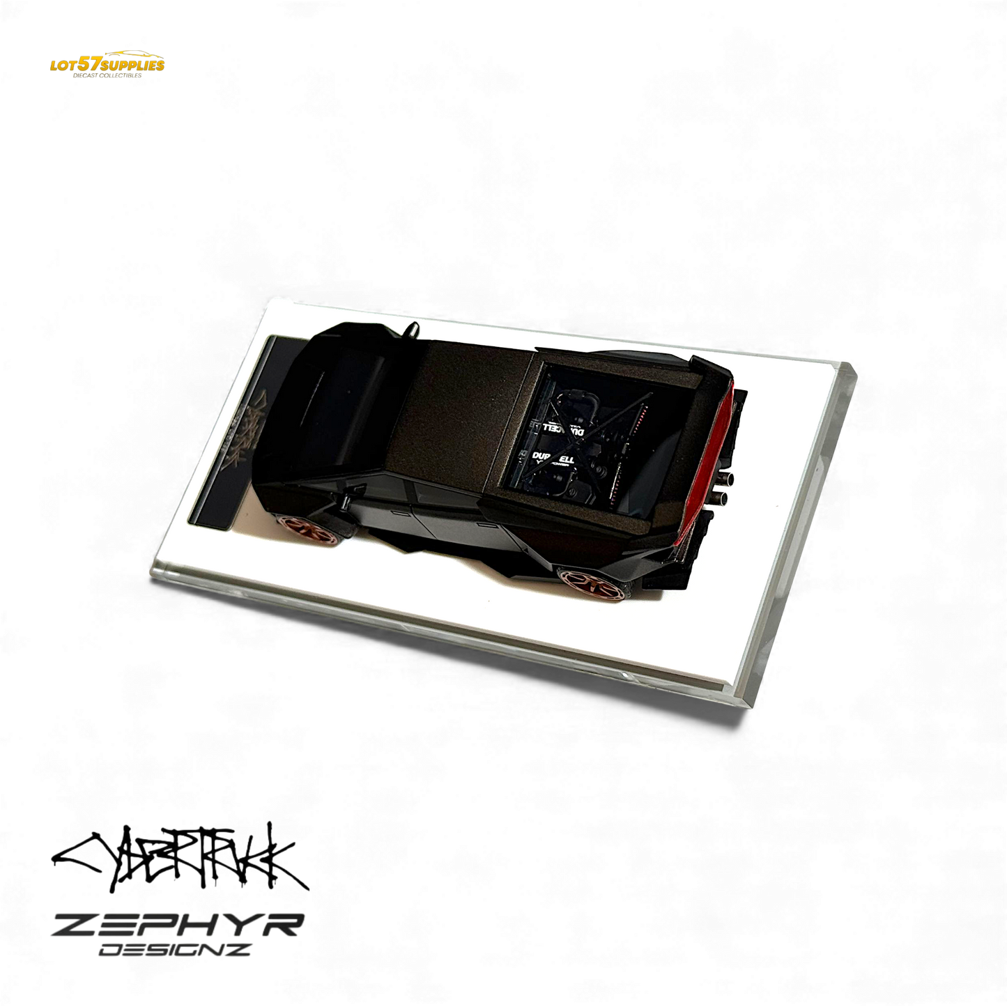 Error404 Tesla Cybertruck Custom Widebody Lowered - Matte Gray 1:64