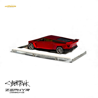 Error404 Tesla Cybertruck Custom Widebody Lowered - Metallic Red 1:64