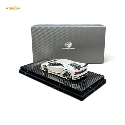 Rotating Wheel Lamborghini Aventador S Pearl White 1:64