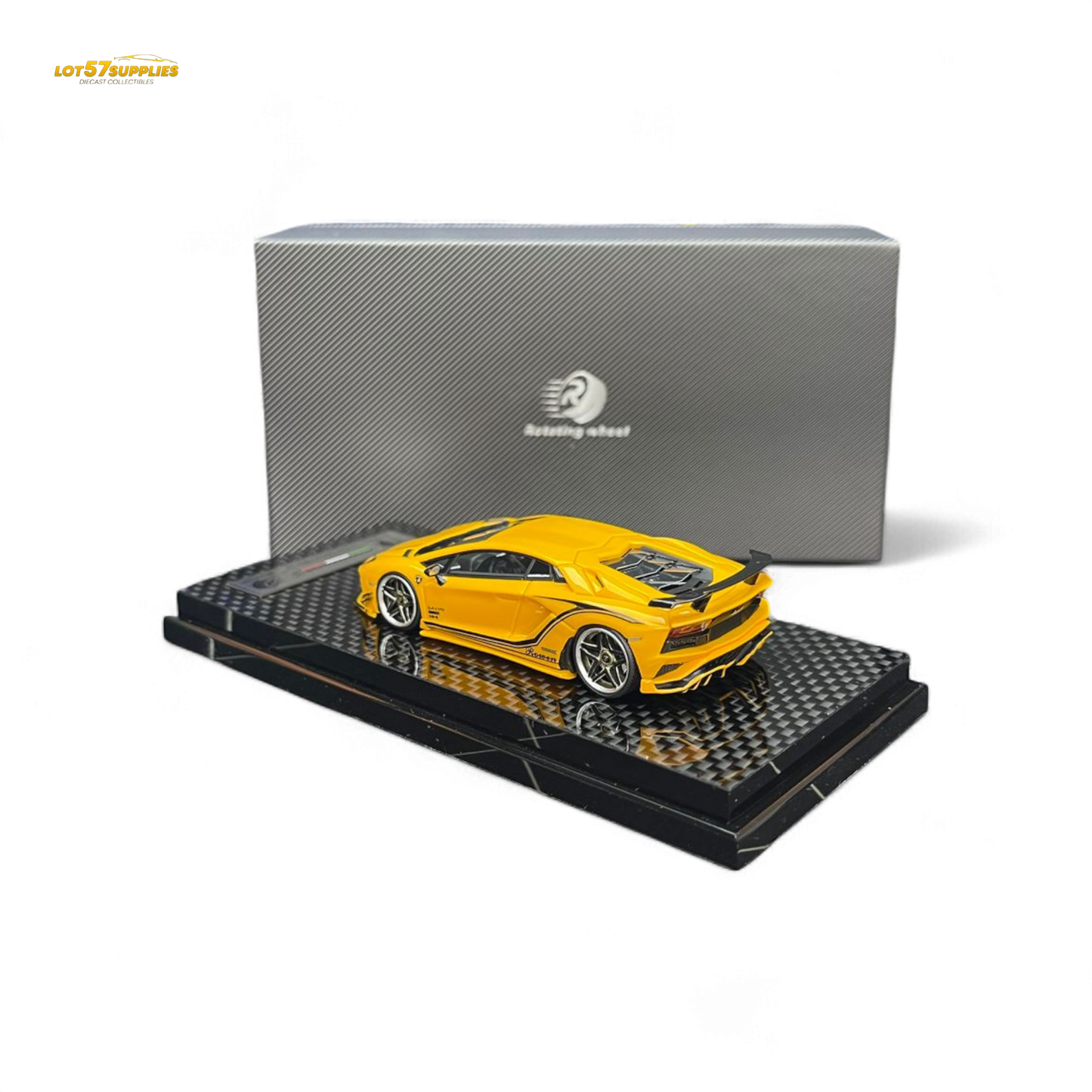 Rotating Wheel Rowen Aventador S - Pearl Yellow 1/64