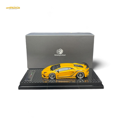 Rotating Wheel Lamborghini Aventador S Pearl Yellow 1:64