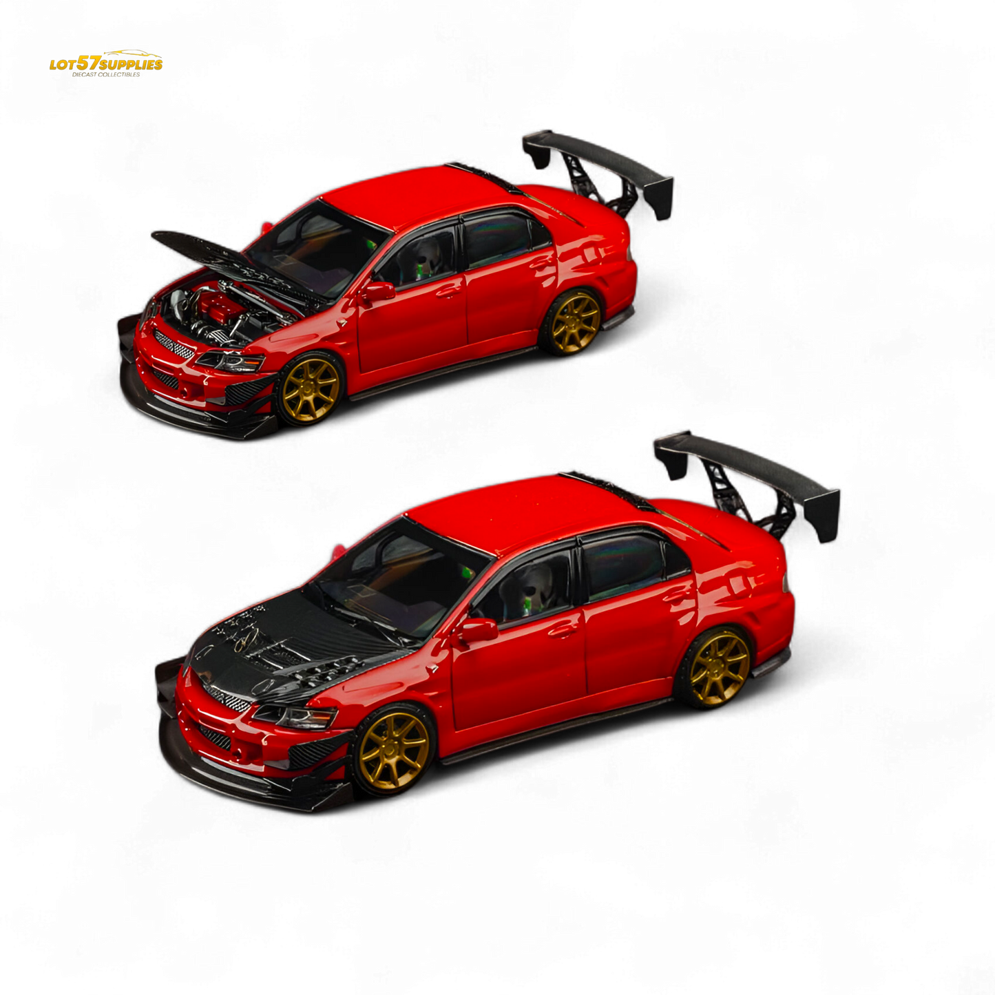 (Pre-Order) Findclassically Mitsubishi 9th Generation - Red - Carbon Hood 1:64