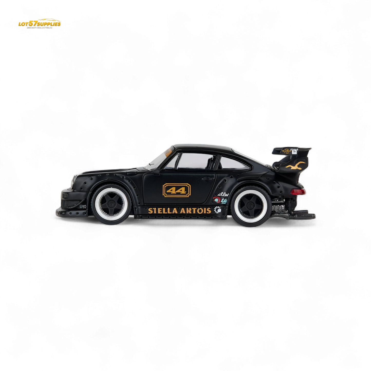 (Pre-Order) Model Model Porsche RWB 993 - Stella Artois #44 Matte Black 1:64