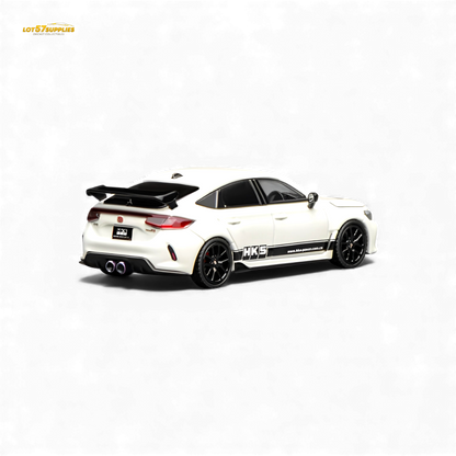 (Pre-Order) Motorhelix Civic Type R FL5 - HKS White 1:64