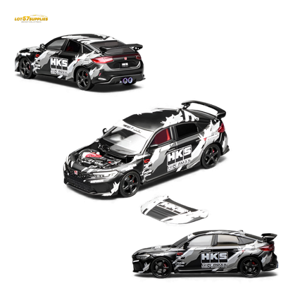 (Pre-Order) Motorhelix Civic Type R (FL5) - Black HKS 1:64