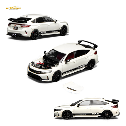 (Pre-Order) Motorhelix Civic Type R FL5 - HKS White 1:64