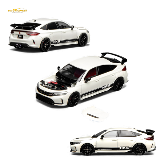 (Pre-Order) Motorhelix Civic Type R FL5 - HKS White 1:64