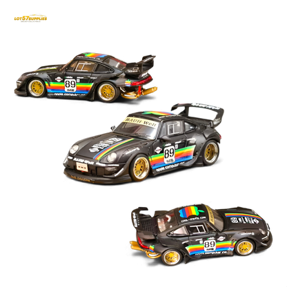 (Pre-Order) Street Weapon RWB 993 - Matte Black Apple Livery - Low Tail 1:64