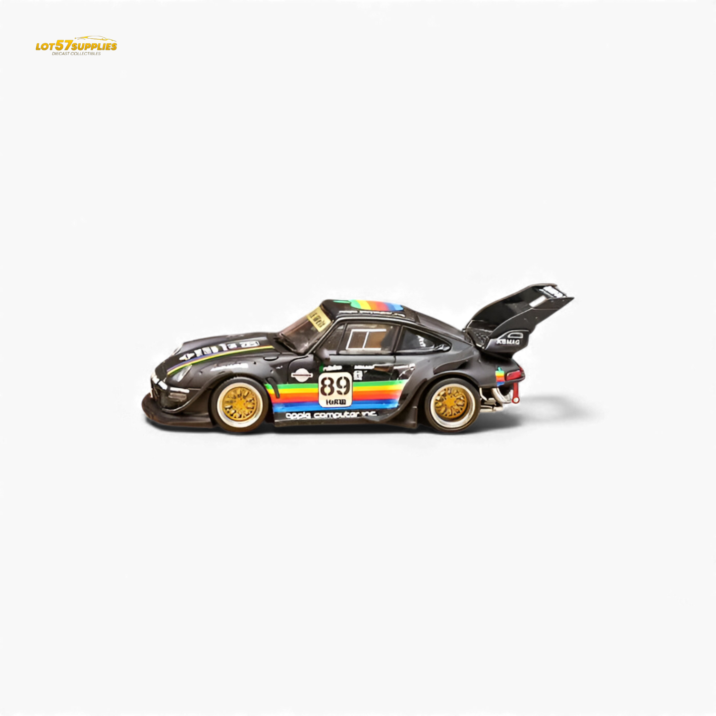 (Pre-Order) Street Weapon RWB 993 - Matte Black Apple Livery - High Tail 1:64