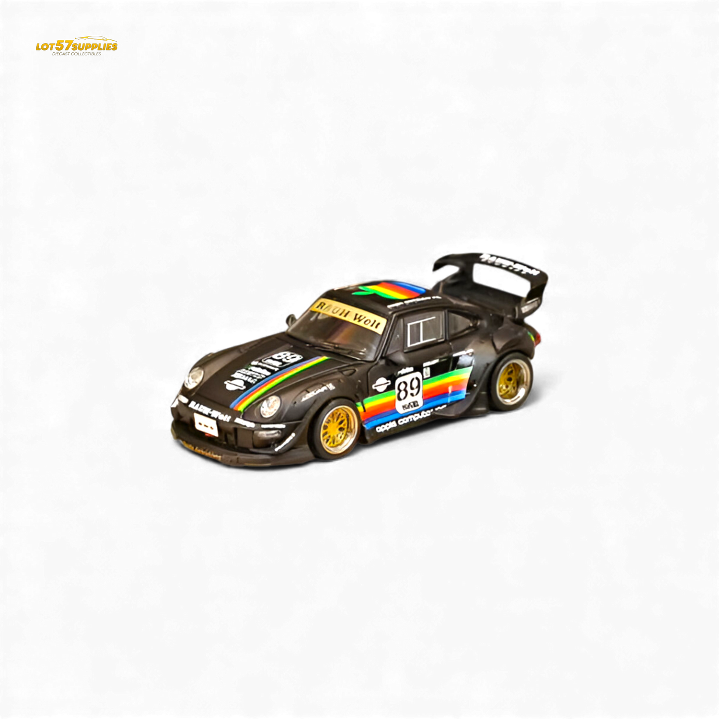 (Pre-Order) Street Weapon RWB 993 - Matte Black Apple Livery - Low Tail 1:64