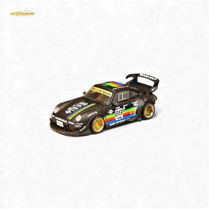 (Pre-Order) Street Weapon RWB 993 - Matte Black Apple Livery - Low Tail 1:64