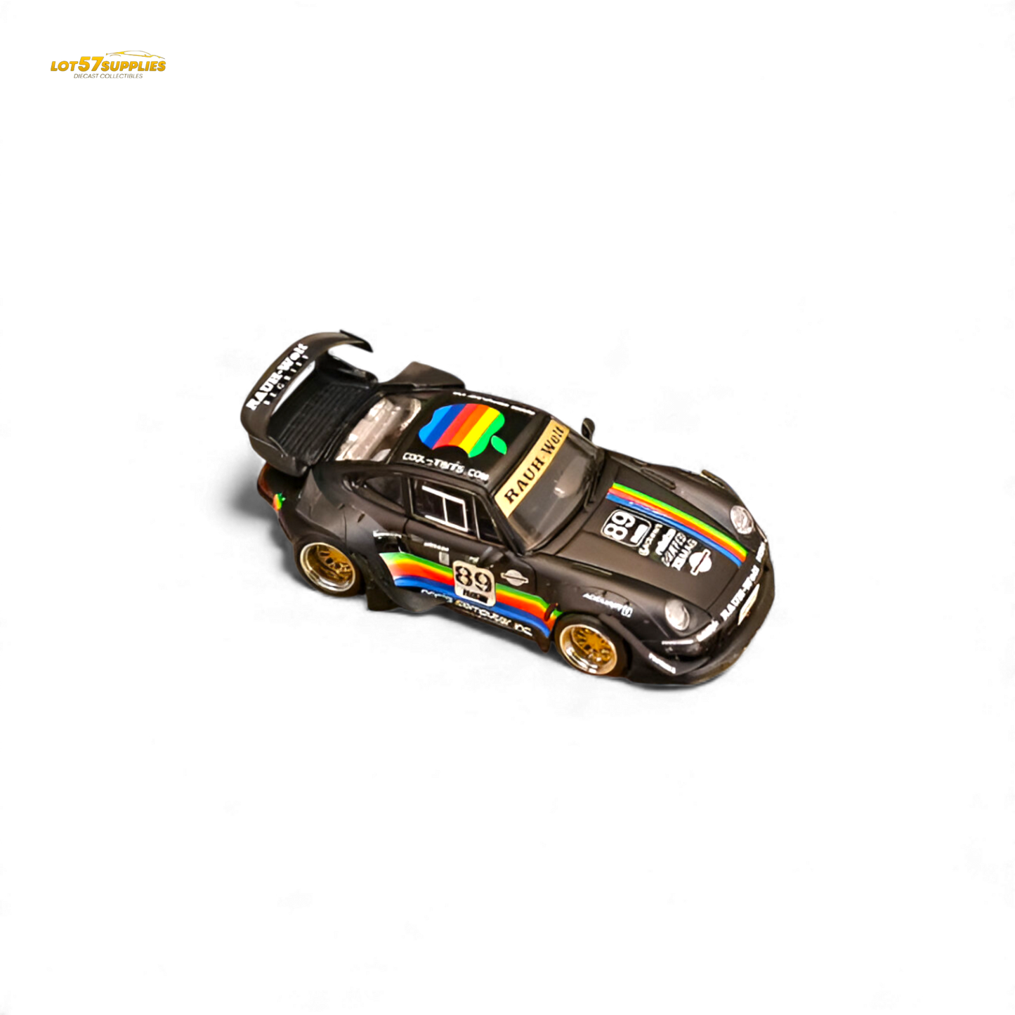 (Pre-Order) Street Weapon RWB 993 - Matte Black Apple Livery - Low Tail 1:64