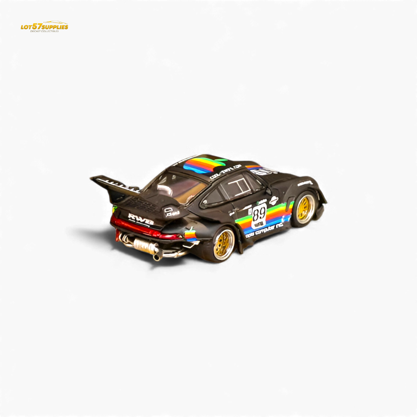 (Pre-Order) Street Weapon RWB 993 - Matte Black Apple Livery - High Tail 1:64