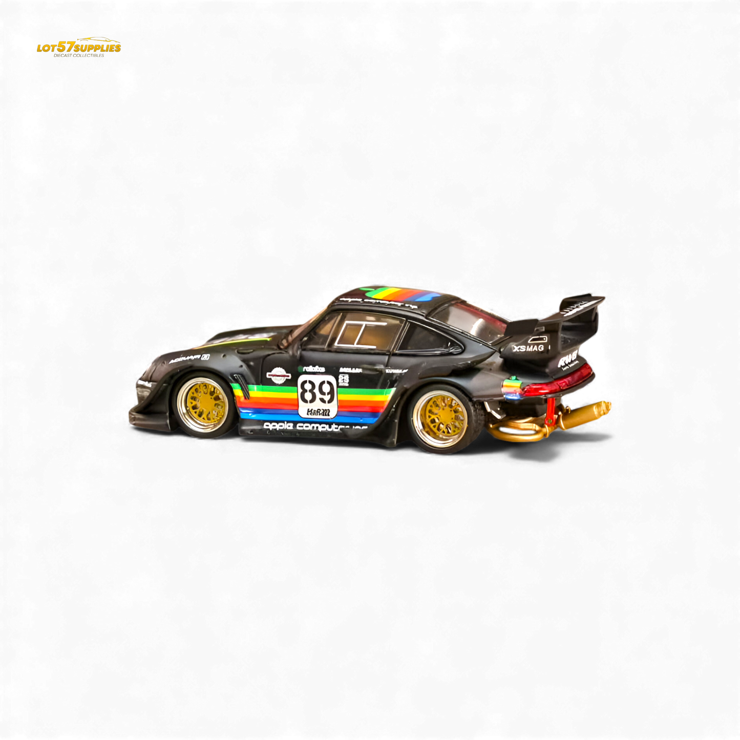 (Pre-Order) Street Weapon RWB 993 - Matte Black Apple Livery - Low Tail 1:64