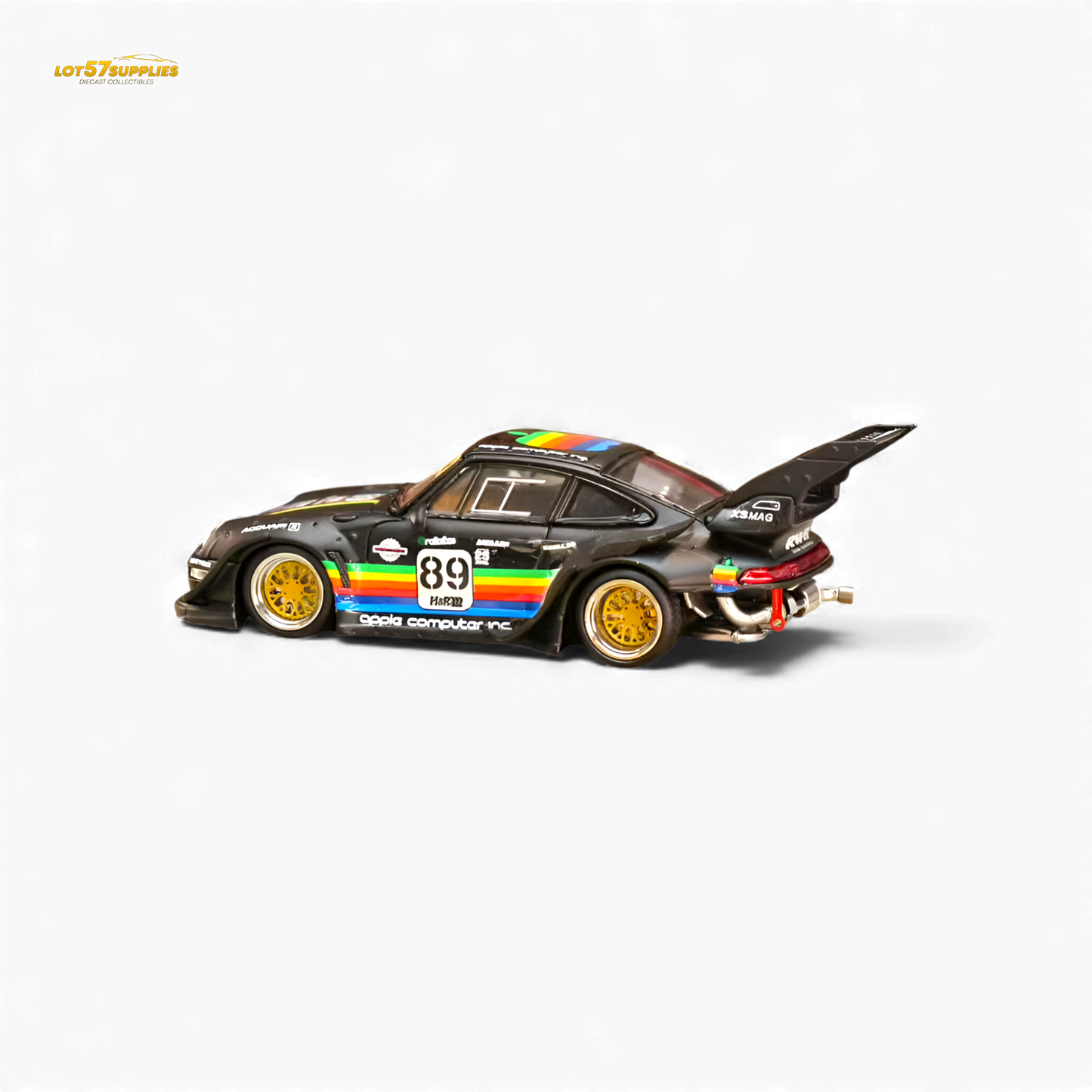 (Pre-Order) Street Weapon RWB 993 - Matte Black Apple Livery - High Tail 1:64