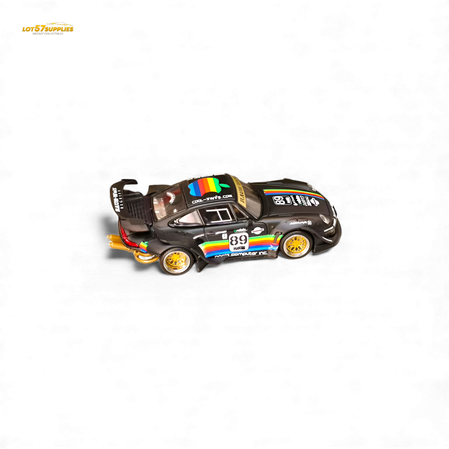 (Pre-Order) Street Weapon RWB 993 - Matte Black Apple Livery - Low Tail 1:64