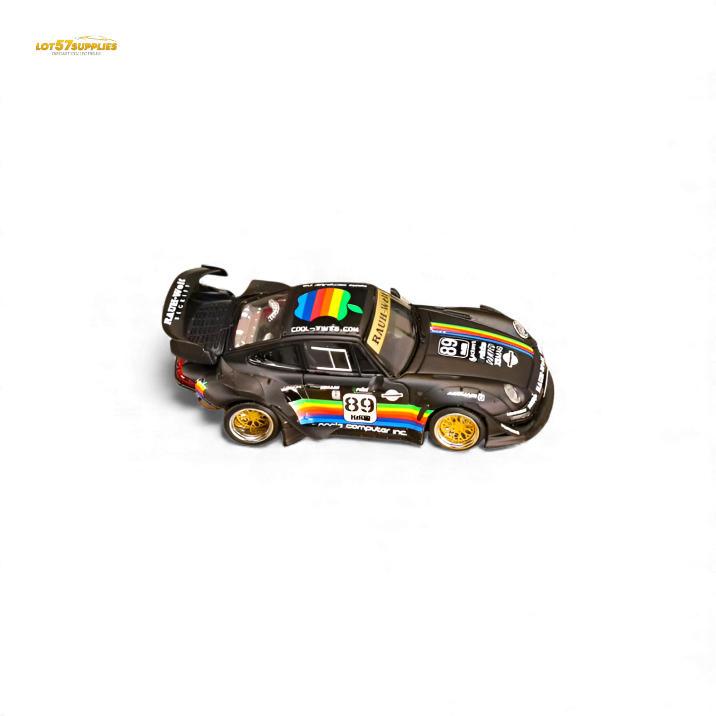 (Pre-Order) Street Weapon RWB 993 - Matte Black Apple Livery - Low Tail 1:64