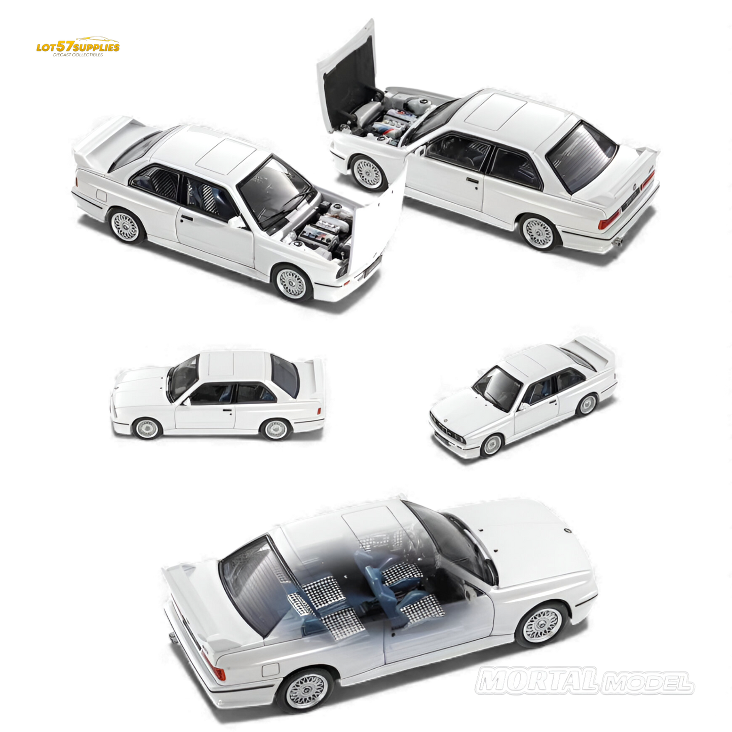 (Pre-Order) Mortal BMW E30 M3 Sedan - Pearl White 1:64