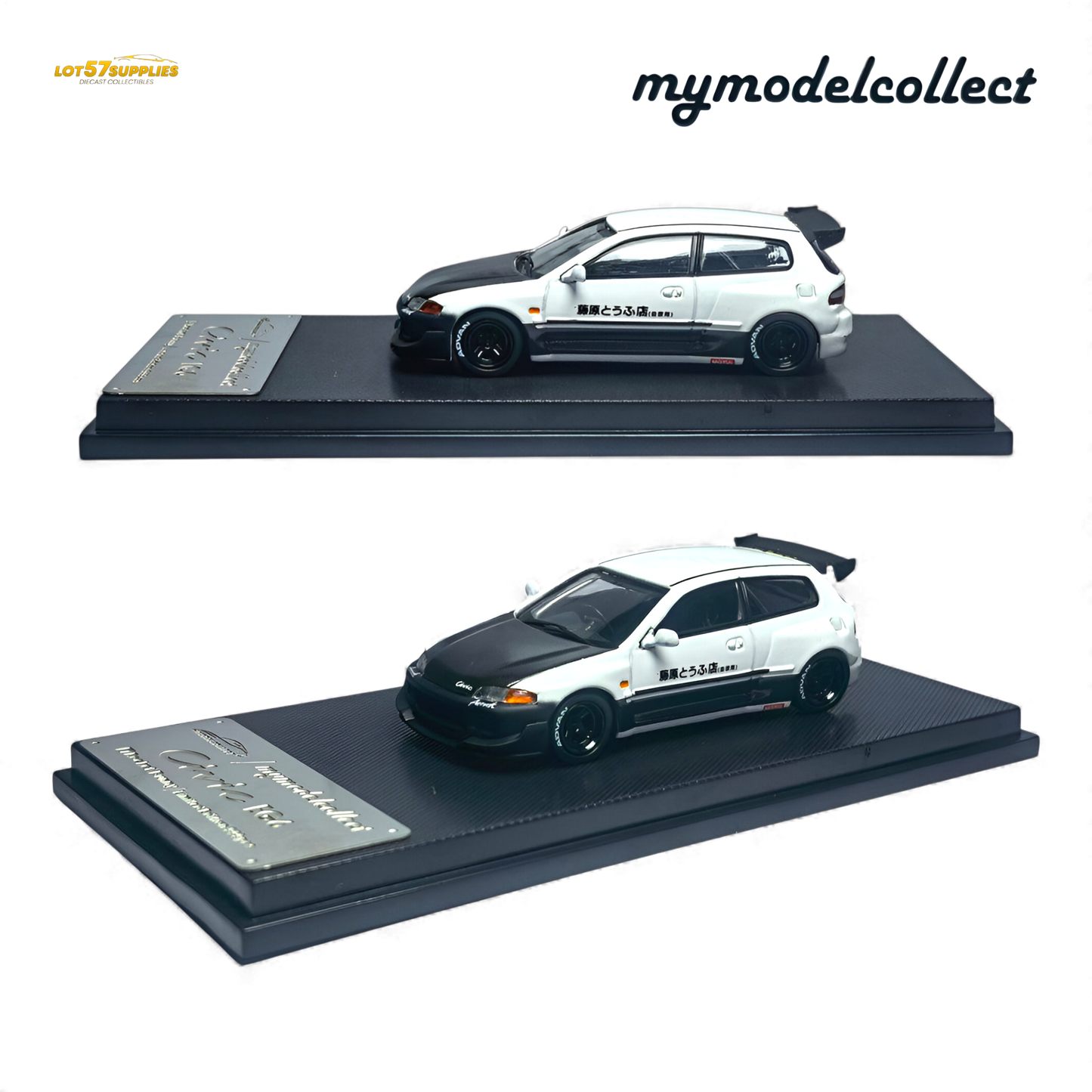 (Pre-Order) MC Civic EG6 - Fujiwara Tofu Shop White Carbon 1:64