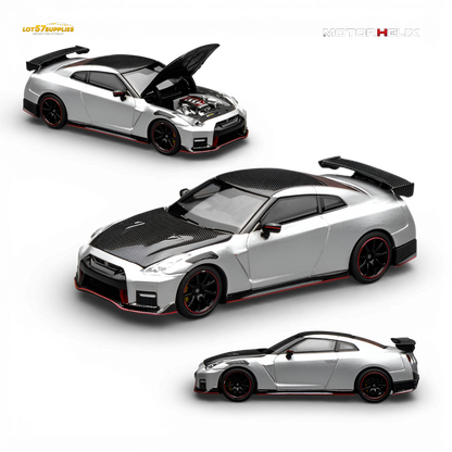 (Pre-Order) Motorhelix Nissan GT-R NISMO R35 Special Edition 2022 - Ultimate Metal Silver 1:64