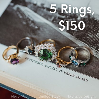 FIVE FOR ONE -Mix of 5 Vintage/Antique Rings for Women We Select Per Your Specifications Made in America - Bulk Pack by PVD Vintage Jewelry