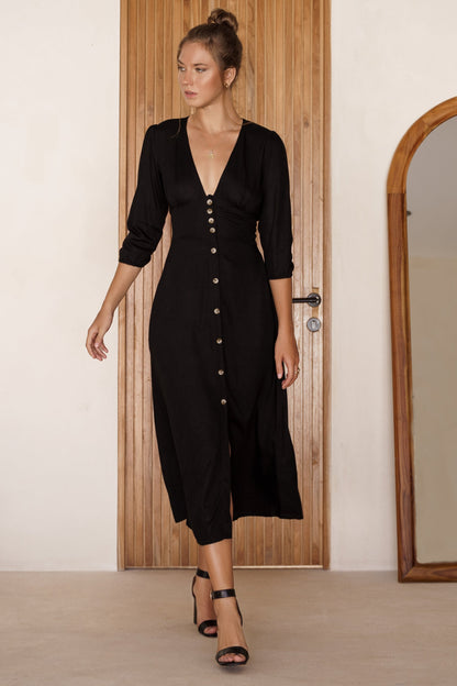 Whisper Light Button up Midi Dress by ELF