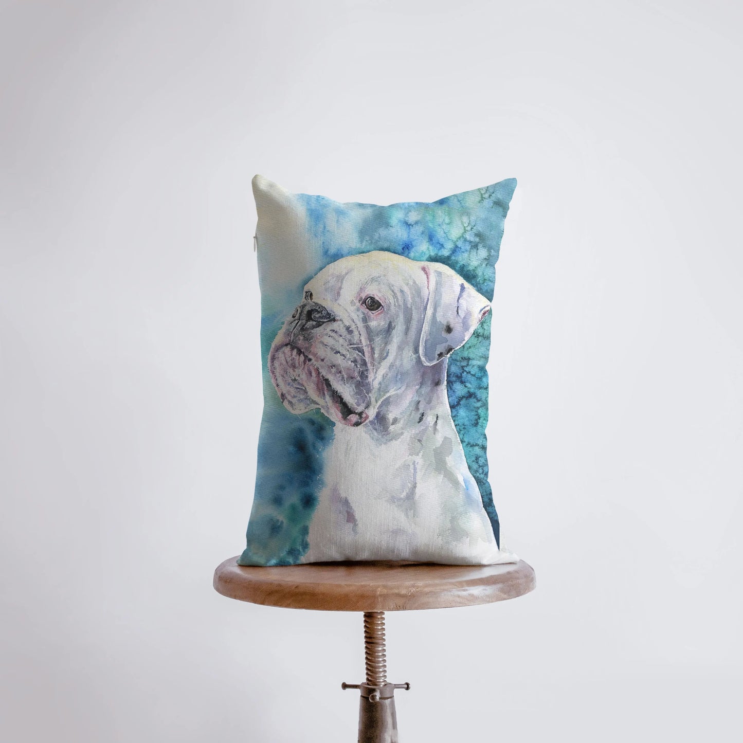 White Boxer | Watercolor Boxer | 12x18 | Pillow Cover |  Home Decor | Custom Dog Pillow | Boxer Mom  | Dog Lover Gift | Dog Mom Gift by UniikPillows