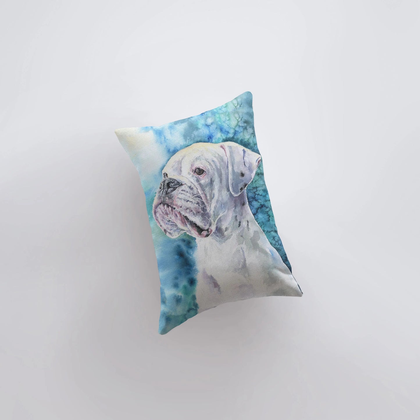 White Boxer | Watercolor Boxer | 12x18 | Pillow Cover |  Home Decor | Custom Dog Pillow | Boxer Mom  | Dog Lover Gift | Dog Mom Gift by UniikPillows