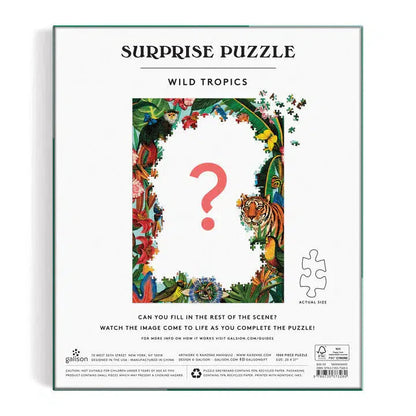 Wild Tropics 1000 Piece Surprise Jigsaw Puzzle Galison