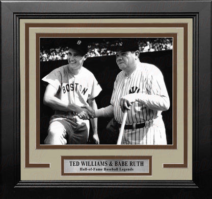 Ted Williams and Babe Ruth 8" x 10" Framed Baseball Legends Photo