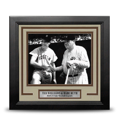 Ted Williams and Babe Ruth 8" x 10" Framed Baseball Legends Photo