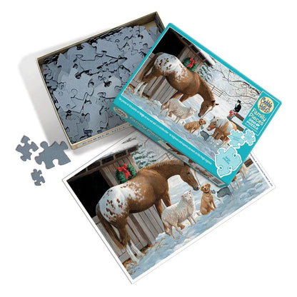 Winter Barnyard 350 Piece Family Jigsaw Puzzle Cobble Hill