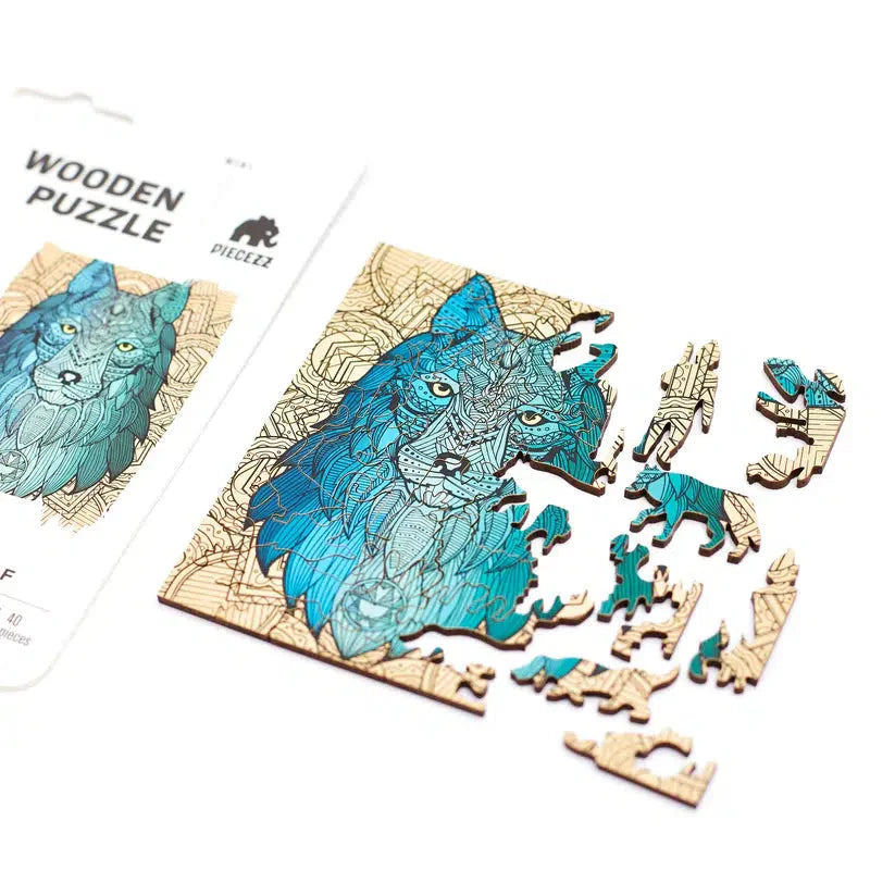 Wolf 40 Piece Mini Wooden Jigsaw Puzzle Geek Toys