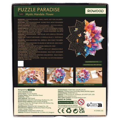 Wooden Puzzle: Mystic Mandala Flower