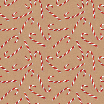 Kraft Candy Cane Christmas Gift Wrap by Present Paper