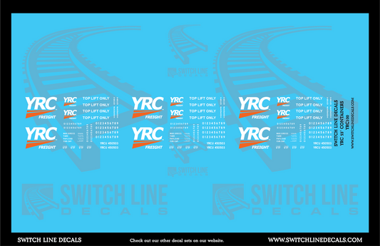 N Scale YRC 53' Container Decal Set