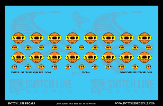 HO Scale York Railroad Locomotive Logos Decal Set